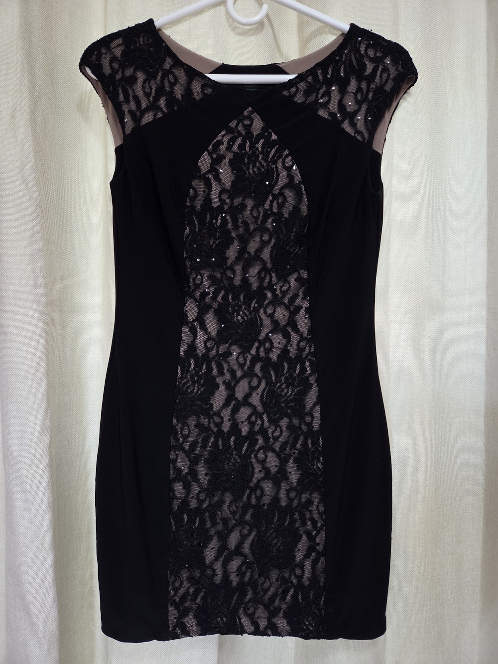 Ralph Lauren Black Lace-Panel Mini Dress